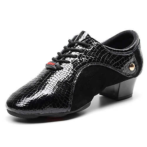 

Men's Jazz Shoes Oxford Sneaker Thick Heel Black Lace-up