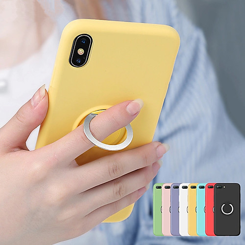 

Magnetic Ring Soft TPU Case for iphone XS Max XR XS X 8 Plus 8 7 Plus 7 6 Plus 6 Liquid Silicone Shockproof Holder Cover