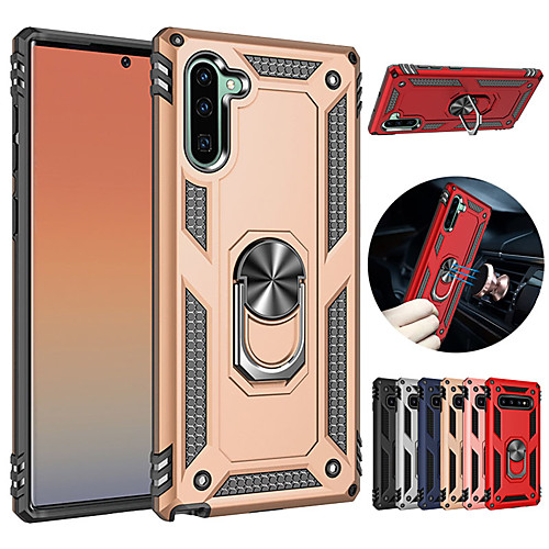 

Luxury Armor Soft Shockproof Case For Samsung Galaxy Note 10 Note 10 Pro Silicone TPU Bumper Case For Samsung Galaxy Note 9 Note 8 Car Metal Magnetic Finger Ring Cover