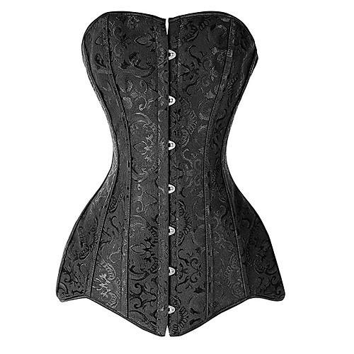 

Belle Retro Vintage Overbust Corset Overbust Corset Women's Costume Black / White Vintage Cosplay Stage Club Sleeveless Plus Size