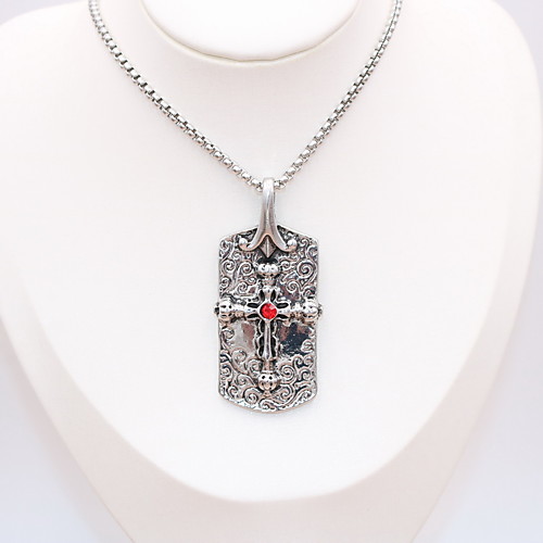 

Women's Men's Pendant Necklace Necklace Classic Cross Statement Unique Design Classic Punk Silver Plated Chrome Silver 70 cm Necklace Jewelry 1pc For Street Carnival Holiday Club Festival