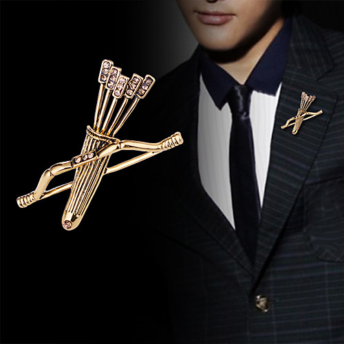 

Men's Crystal Brooches Classic Sagittarius Arrow Basic Fashion Classic Punk Rock Rhinestone Brooch Jewelry Silver Gold For Party Wedding Daily Work Club