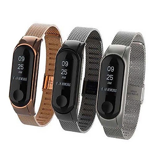 

Watch Band for Mi Band 3 Xiaomi Classic Buckle Stainless Steel Wrist Strap