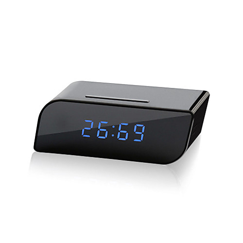 

HD 720P Mini Wireless Wifi Indoor IP Camera Motion Detection Security Alarm Clock IR Night Vision Network DV 160° Viewing Angle Home Security Camera for Baby Room Bedroom