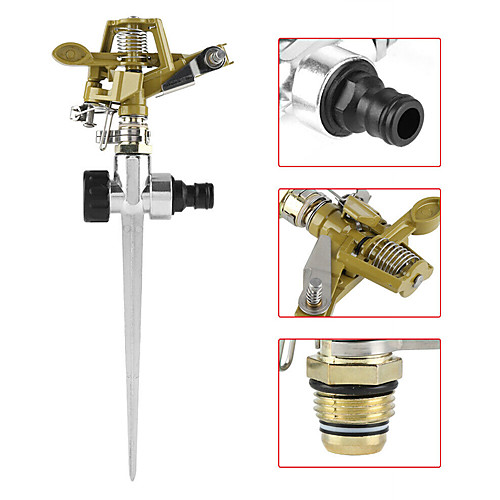 

yellow 360 degree rotatable watering sprinkler sprayer for lawn garden yard grass