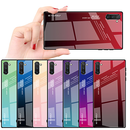 

Gradient Tempered Glass Case For Samsung Galaxy Note 10 Plus Galaxy Note 10 Cover Protective Fundas TPU edge