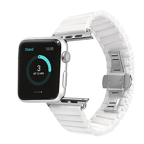 

Watch Band for Apple Watch Series 4/3/2/1 Apple Butterfly Buckle Ceramic Wrist Strap