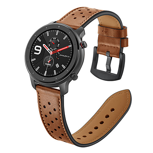 

20/22mm Genuine Leather Ventilation Hole Wrist Strap For Huami Amazfit GTR 42mm/47mm