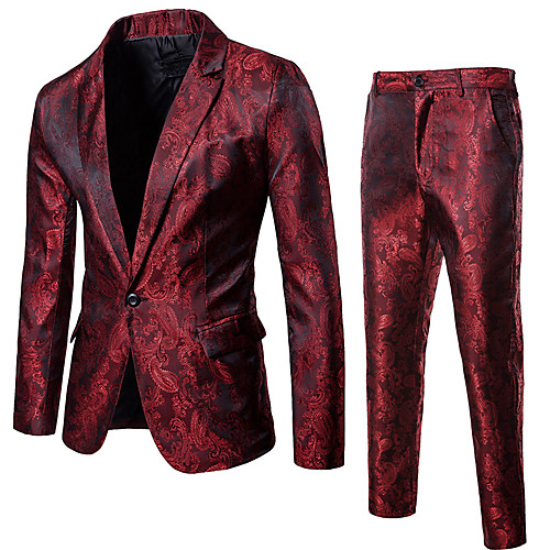 

Disco Disco 1980s Pants Suits & Blazers Lapel Collar Blazer Men's Sequins Costume Black / Purple / Red Vintage Cosplay Party Halloween Club Long Sleeve / Tuxedo / Tuxedo