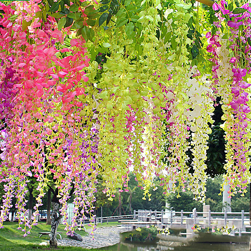 

Artificial Flower 12Pc Branch Modern Contemporary Eternal Flower Wall Flower Simulation Wisteria Flower Factory Direct Bean Flower Wall Hanging Wedding Arch Decoration Flower Wedding Ceiling Decoratio