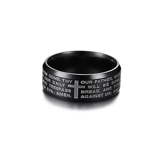 

Band Ring Classic Silver Gold Black Tungsten Steel Cross Simple Classic Trendy 1pc 7 8 9 10 11 / Men's