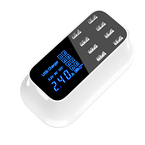 

8 Port Smart Universal USB Charger Adapter Station Hub Led Display Mobile Phone Tablet Wall Charger Desktop