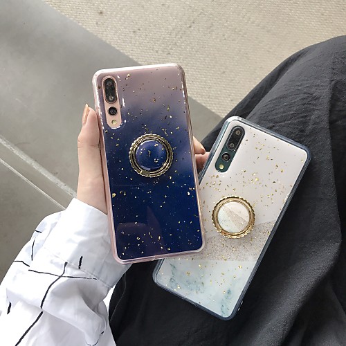 

Case For Huawei Huawei Nova 3i / Huawei Nova 4 / Huawei P20 Ring Holder Back Cover Marble TPU