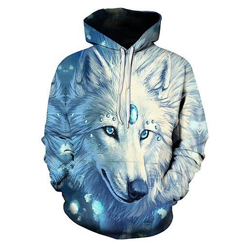 

Men's Plus Size Hoodie Geometric 3D Hooded Casual Streetwear Hoodies Sweatshirts White