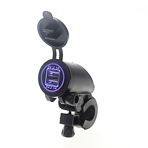 

5V 4.2A Waterproof Motorcycle Dual USB Charger Handlebar mounting clamp for iPhone Samsung and Xiaomi mobile phones