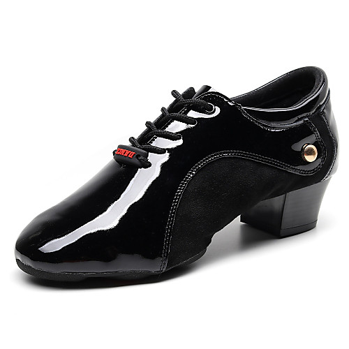

Men's Jazz Shoes Oxford Sneaker Thick Heel Black Lace-up