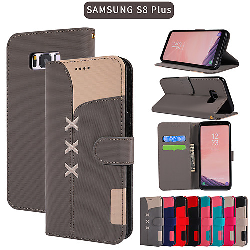 

Case For Samsung Galaxy S9 / S9 Plus / A6 (2018) Wallet / Card Holder / with Stand Full Body Cases Solid Colored PU Leather