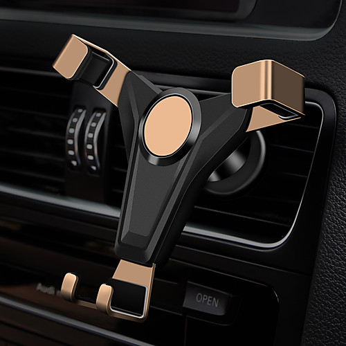 

New car gravity mobile phone holder with skin pattern air outlet mobile phone holder side drop protection buckle