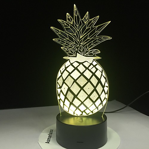 

Pineapple LED Night Light 7 Colors 3D Optical Illusion Lamp for Bedroom Desk Lamp