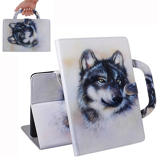 

Case For iPad Air / iPad 4/3/2 / iPad (2018) Wallet / Card Holder / Shockproof Full Body Cases Wolf PU Leather Case For iPad Air 2 / iPad (2017) / iPad Pro 9.7