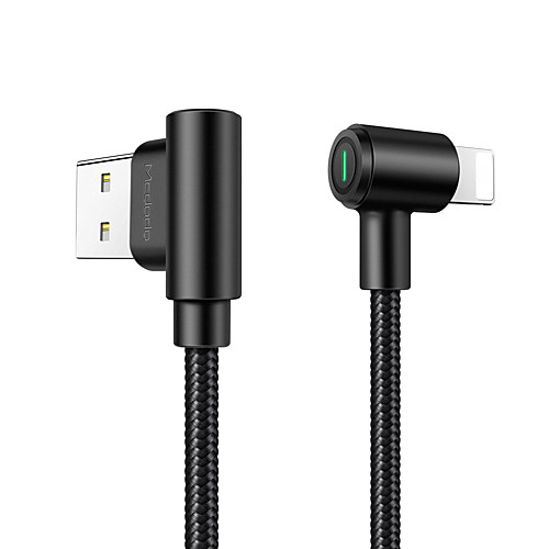 

MCDODO 90 Degree Angle Nylon Braided Lightning 8 Pin Data Sync Charging Cable 1.2M