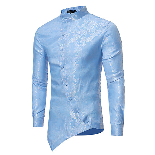

Shirt Men's Graphic Print Party Long Sleeve Tops Elegant Boho White Black Red