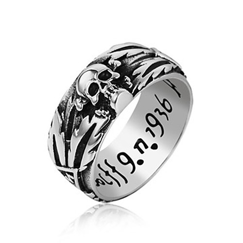 

Band Ring Silver Black Titanium Steel Skull Letter Basic Fashion Vintage 1pc 7 8 9 10 11 / Men's