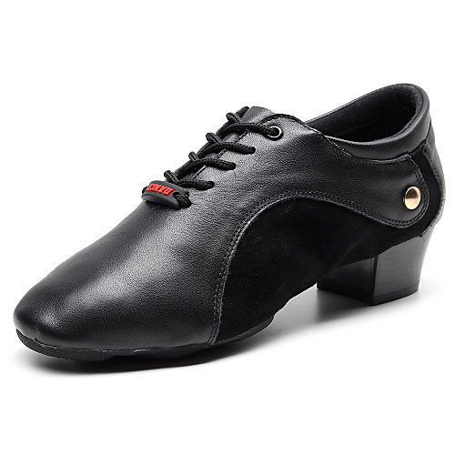 

Men's Dance Sneakers Oxford Sneaker Thick Heel Black Lace-up