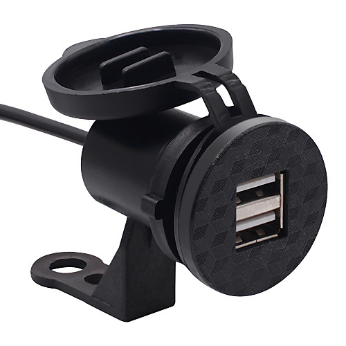 

Motorcycle Mobile Charger 12V Waterproof Dust-proof Rearview Mirror Dual USB Charger