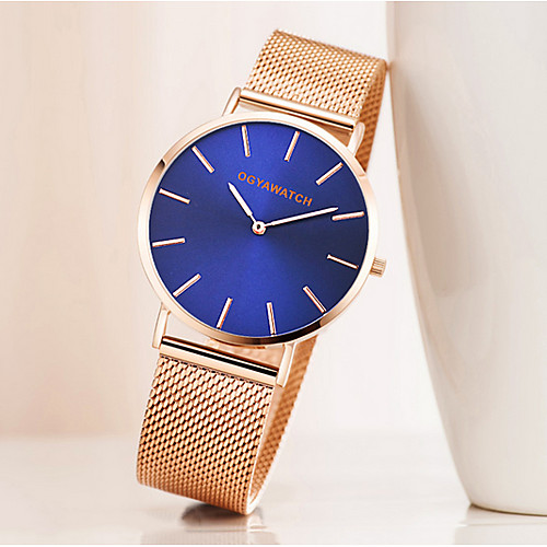 

Men's Dress Watch Quartz Stainless Steel Black / Gold / Rose Gold Casual Watch Analog Fashion Minimalist Simple watch - Black Golden Rose Gold One Year Battery Life