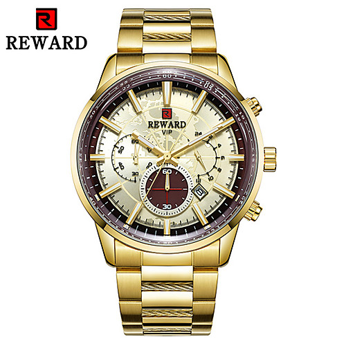 

Men's Dress Watch Quartz Modern Style Sporty Black / White / Gold 30 m Calendar / date / day Chronograph Creative Analog Classic Fashion - Black / Rose Gold Gold Blue / Stopwatch / Noctilucent