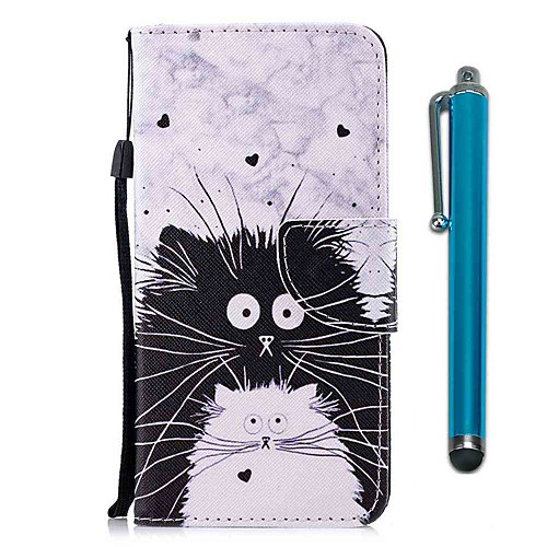 

Case For Samsung Galaxy S10 / S10 Plus / S10 E Wallet / Card Holder / with Stand Black and White Cat PU Leather / TPU for A71 / A51 / A90 / A80 / A70 / A50 / A30S / Note 10 Plus / J6 Plus