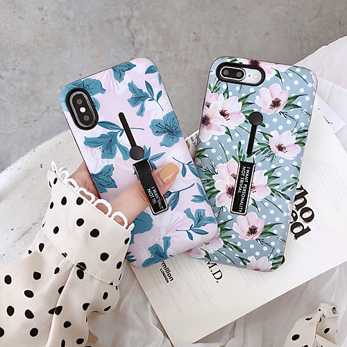 

Case For Apple iPhone XS / iPhone XR / iPhone XS Max Dustproof / with Stand / Pattern Back Cover Cartoon / Flower PC