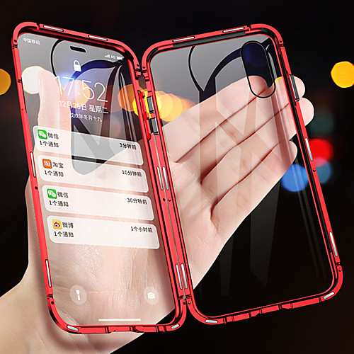 

Magnetic Adsorption Metal Phone Case For iPhone XS Max XR XS X Double Sided Glass Magnet Cover For iPhone 8 Plus 8 7 Plus 7 6 Plus 6 Shockproof Cases