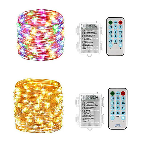

10m Voice-activated Music String Lights Outdoor String Lights 17 Keys Remote Controls 50 LEDs Warm White White Waterproof Cuttable 8 Mode Batteries Powered Christmas Night Lights 5 V 2pcs