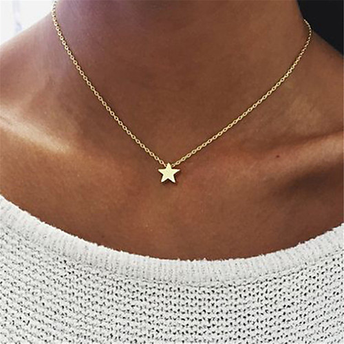 

Women's Necklace Charm Necklace Star Simple European Trendy Fashion Chrome Gold Silver 40 cm Necklace Jewelry 1pc For Graduation Daily School Holiday Work