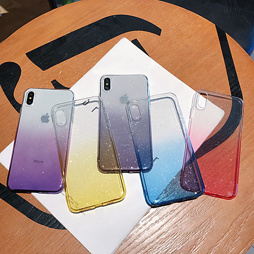 

Case For Apple iPhone XS / iPhone XR / iPhone XS Max Dustproof / Glitter Shine Back Cover Color Gradient / Glitter Shine TPU