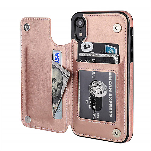 

Case For Apple iPhone XR Card Holder / Shockproof Back Cover Geometric Pattern PU Leather / TPU