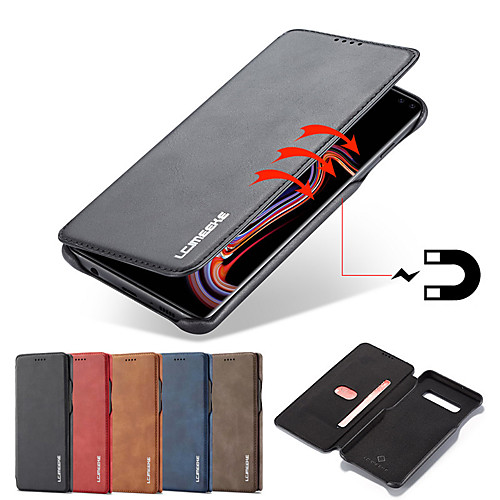 

lc.imeeke Leather Magnetic Case for Samsung Galaxy S10 Plus S10e S10 5G S10 Card Slot Flip Wallet Phone Holder Stand Case for Galaxy S9 Plus S9 S8 Plus S8 S7 Edge S7 Cover