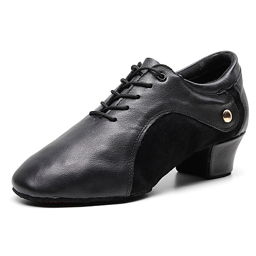 

Men's Jazz Shoes Oxford Sneaker Thick Heel Black Lace-up