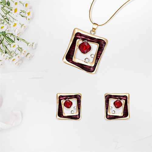 

Women's Jewelry Set Geometrical Precious Fashion Rhinestone Gold Plated Earrings Jewelry Gold For Christmas Wedding Halloween Party Evening Gift 1 set
