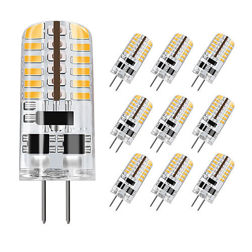 

10pcs G4 5W 3014 x 48 LEDs White Light Lamps DC12V Non-dimmable Equivalent to 20W-25W T3 Halogen Track Bulb Replacement LED Bulbs