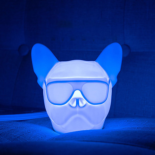 

USB Charging Night Light Dog Head Bulldog RGB Atmospheric Light Touch Sound Control Sensor Switch