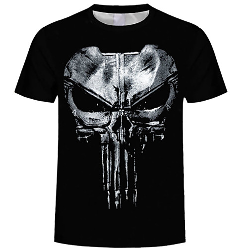 

Men's T shirt 3D Animal Print Short Sleeve Daily Tops Streetwear Black