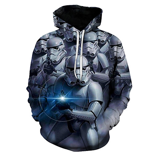 

Men's Plus Size Hoodie Geometric 3D Hooded Casual Streetwear Hoodies Sweatshirts Gray