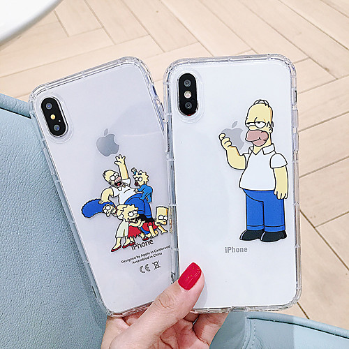 

Case For Apple iPhone XS Max / iPhone X Soft silicone Shockproof Apple protective shell Cartoon TPU Pattern Pouch Bag Flower Soft Plastics for iPhone 6 / iPhone 6s Plus / iPhone 8