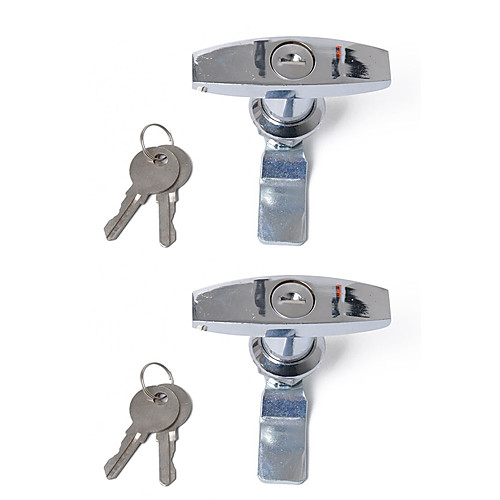 

2pcs/set Chrome Plated T Lock Handle Trailer Caravan Toolbox Lock