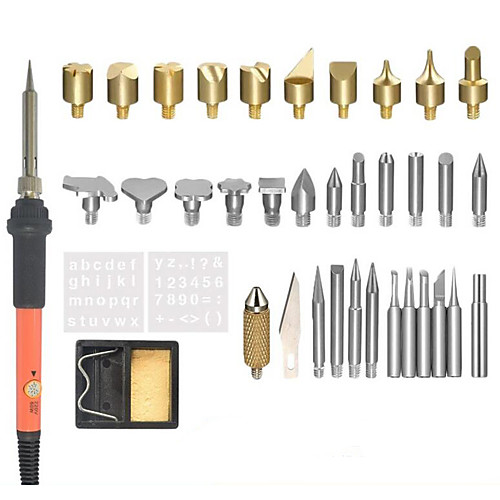

37 pieces of adjustable temperature brush European style carving iron Branding brush set