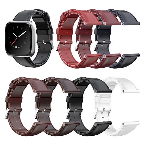 

Replacement Genuine Leather Watch Band Strap for Fitbit Versa Lite/Versa