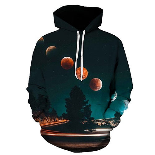 

Men's Plus Size Hoodie Geometric 3D Hooded Casual Streetwear Hoodies Sweatshirts Blue